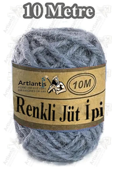 Renkli Jüt İpi 10 Metre 1 Paket Hasır İp Mumlu Kırnap İplik Kendir İp Doğal Renkli İp Hediye Süsleme ürün görseli 1