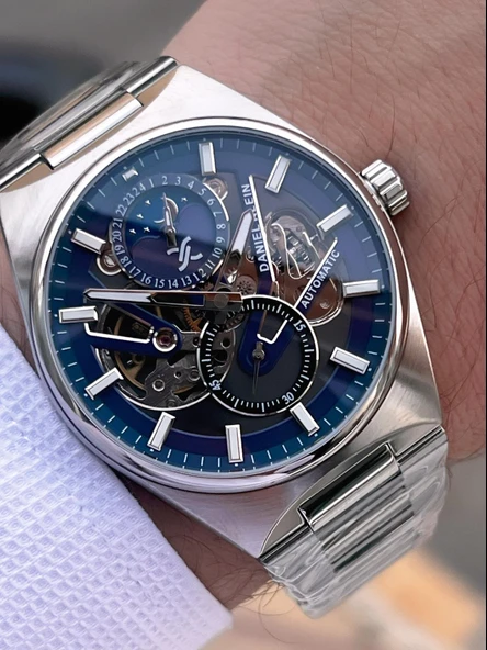 Daniel Klein Otomatik Ve Manuel Kurmalı Mehtap Ve Güneş Kadranlı 3 Atm Erkek Kol Saat FDK.14269.K5 - Resim 2