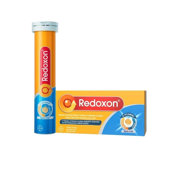 Redoxon Üçlü Etki C, D Vitaminleri Ve Çinko İçeren Takviye Edici Gıda 2X15 Efervesan Tablet ürün görseli
