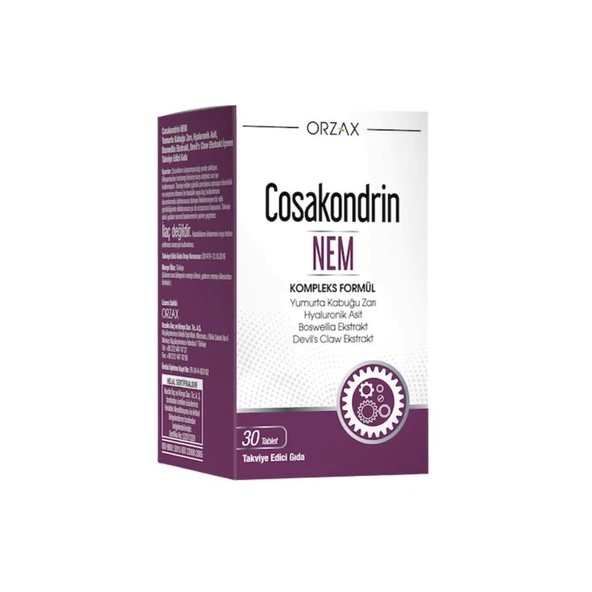 Orzax Cosakondrin Nem 30 Tablet ürün görseli