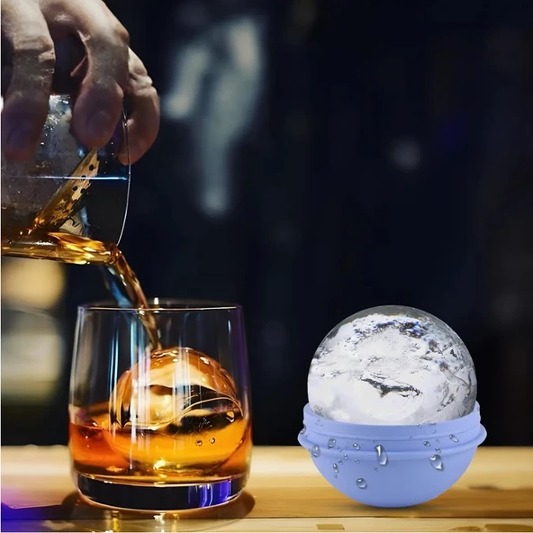 Milano Home Büyük Buz Kalıbı, Yuvarlak Buz Kalıbı, Buz Küpü Kalıbı, Silikon Buz Kalıbı, Küre Buz Kalıbı, Bomba Buzluk - Resim 4