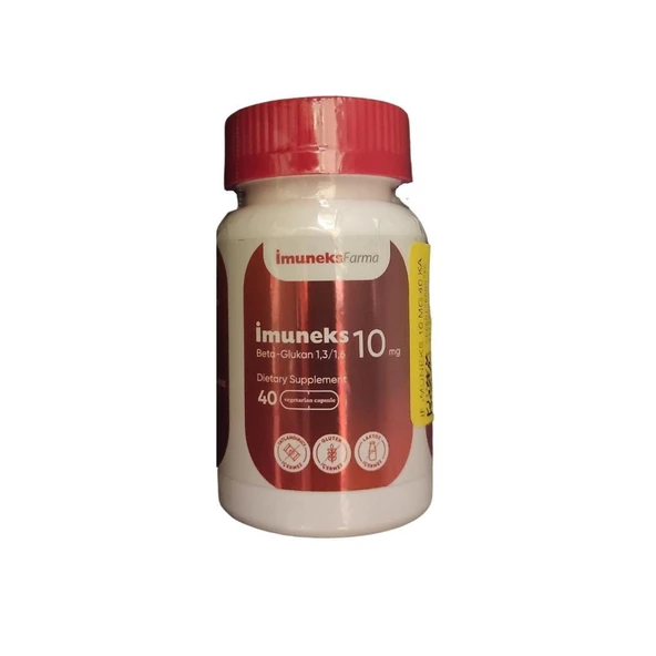 Imuneks Beta Glukan (1/3, 1/6) İçeren Takviye Edici Gıda 10mg 40 Kapsül ürün görseli