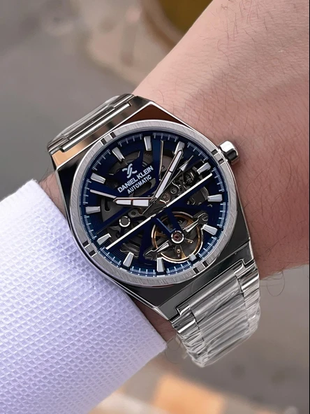 Daniel Klein Otomatik Mehtap Ve Güneş Kadranlı Bileklik Hediyeli 3 Atm Erkek Kol Saat FDK.14268.K4 - Resim 3