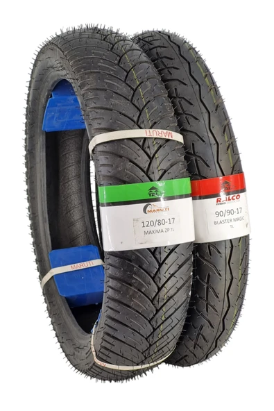 MARUTİ TYRES MOTOR LASTİK 120/80-17 VE 90/90-17 TL (TUBELESS - DUBLEKS) TAKIM ürün görseli 1