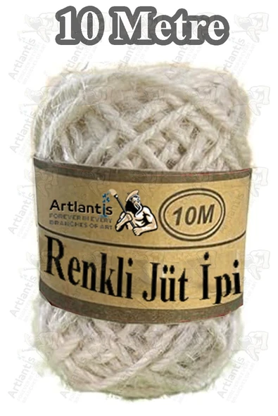 Renkli Jüt İpi 10 Metre 1 Paket Hasır İp Mumlu Kırnap İplik Kendir İp Doğal Renkli İp Hediye Süsleme - Resim 5
