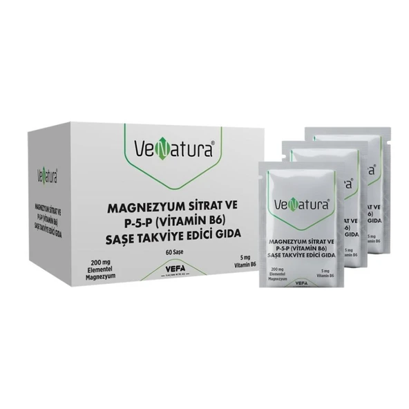 Magnezyum Sitrat ve P-5-P (Vitamin B6) Takviye Edici Gıda 60 Saşe ürün görseli