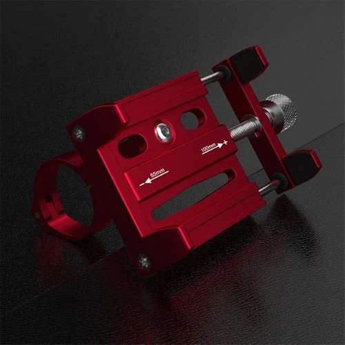 Ally KR01 Bisiklet Motorsiklet Gidon Telefon Tutucu,metal Vidalı Kırmızı - Resim 2