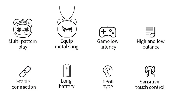 Volkano G-05D Face Change Artist Bear TWS Kulaklık - Resim 6