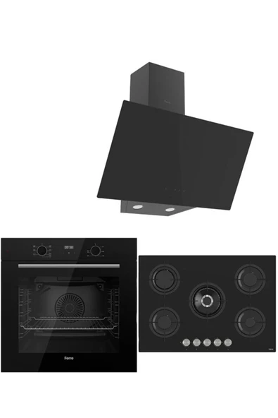 Ferre ICON PLUS 75 SERİSİ 3LÜ CAM ANKASTRE SET (QBL63CS-RS035-D077) ürün görseli