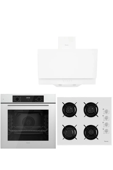 Ferre WHITE PLUS SERİSİ 3LÜ CAM ANKASTRE SET (QBL63CB-2140B-D017) ürün görseli