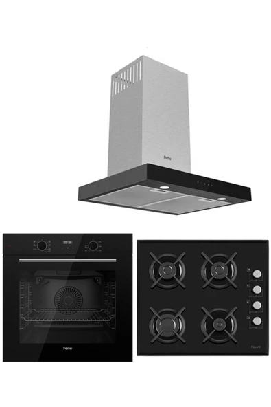 Ferre BLACK PLUS SERİSİ 3LÜ CAM ANKASTRE SET (QBL63CS-S1140-D100) ürün görseli