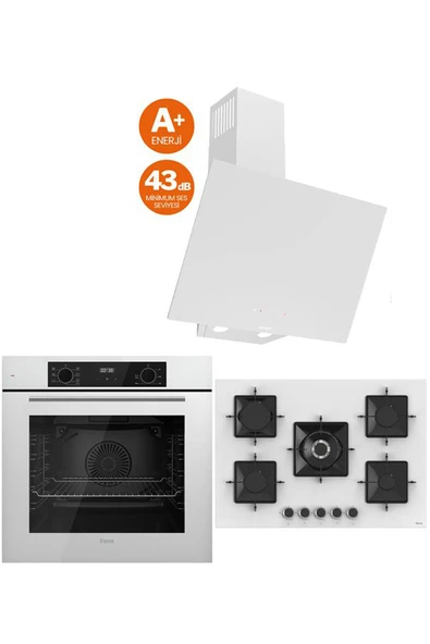 Ferre ICON PLUS 75 SERİSİ 3LÜ CAM ANKASTRE SET (QBL63CB-SS036-D078SA) ürün görseli