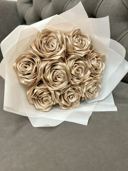 Vintage Açık Kahve Gül Buketi ürün görseli