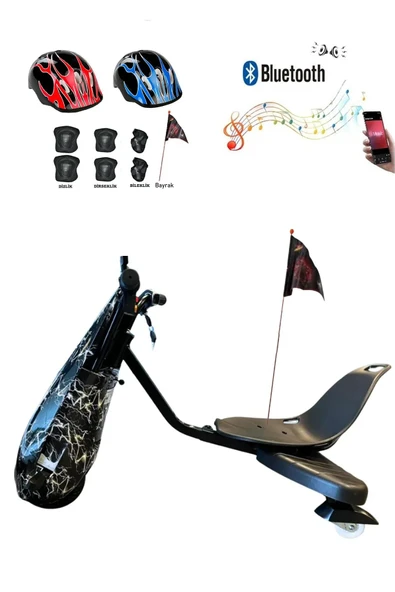 Citymate Drift Car Elektrikli Kaykay Bluetooth Dirift Kar Hoverboard Scooter + Koruma Ekipmanı D02 - Resim 2