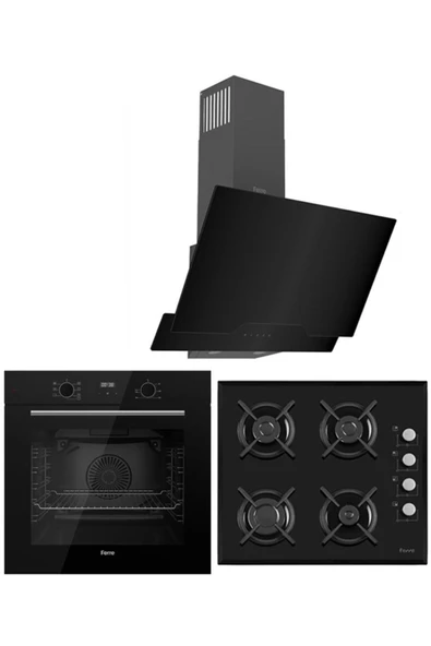 Ferre BLACK PLUS SERİSİ 3LÜ CAM ANKASTRE SET (QBL63CS-S1140-D063) ürün görseli