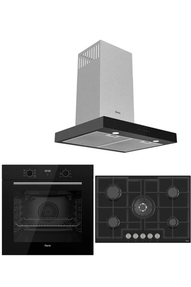 Ferre ICON PLUS 75 SERİSİ 3LÜ CAM ANKASTRE SET (QBL63CS-ED035-D100) ürün görseli