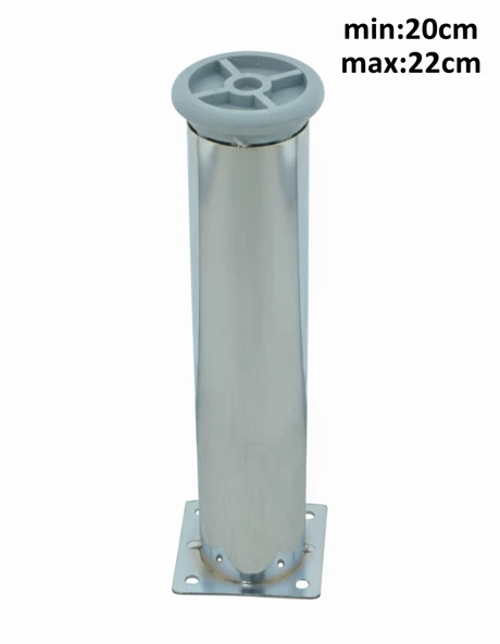 LUDIA Metal Ayarlanabilir 4 Adet Mobilya Ayağı Metal Tablalı 20cm - Resim 2