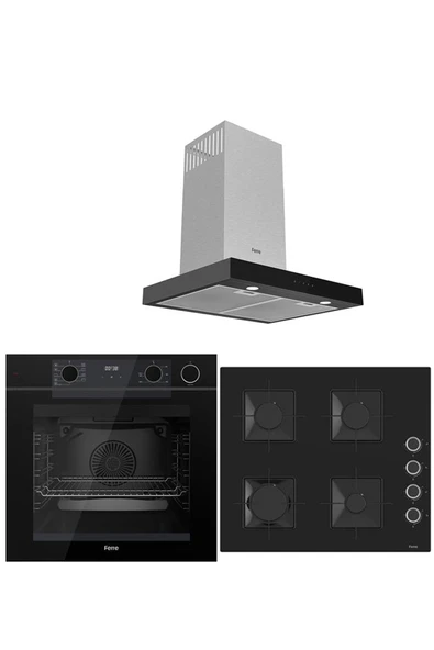 Ferre STEAM PLUS SERİSİ 3LÜ CAM ANKASTRE SET (QEP64CS-SS205-D100) ürün görseli