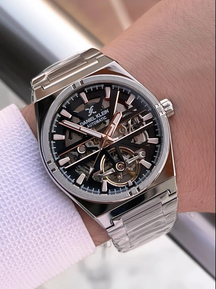 Daniel Klein Otomatik Mehtap Ve Güneş Kadranlı Bileklik Hediyeli 3 Atm Erkek Kol Saat FDK.14268.K3 - Resim 3