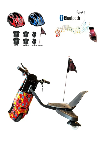 Citymate Drift Car Elektrikli Kaykay Bluetooth Dirift Kar Hoverboard Scooter + Koruma Ekipmanı D28 - Resim 2