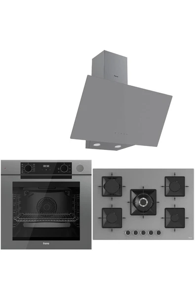 Ferre STEAM PLUS 75 SERİSİ 3LÜ CAM ANKASTRE SET (QEP64CPR-SS038-D079) ürün görseli