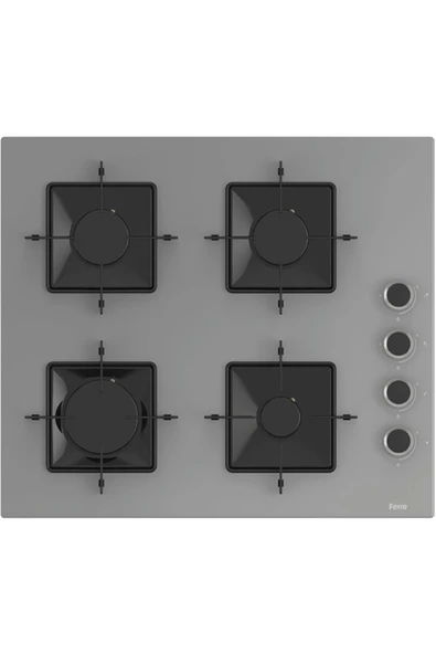 Ferre FlowArt QBL63CPR-SS208-D079 7 Prog. Dijital Turbo Ankastre Set - Gri - Resim 3