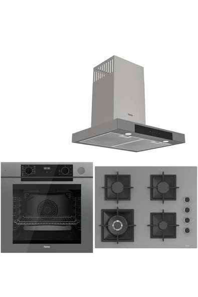 Ferre STEAM PLUS 65 SERİSİ 3LÜ CAM ANKASTRE SET (QEP64CPR-SC408-D102) ürün görseli