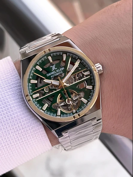 Daniel Klein Otomatik Mehtap Ve Güneş Kadranlı Bileklik Hediyeli 3 Atm Erkek Kol Saat FDK.14268.K5 - Resim 3