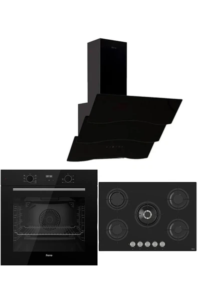 Ferre ICON PLUS 75 SERİSİ 3LÜ CAM ANKASTRE SET (QBL63CS-RS035-D023) ürün görseli