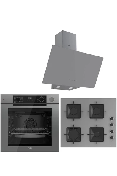 Ferre STEAM PLUS SERİSİ 3LÜ CAM ANKASTRE SET (QEP64CPR-SS208-D079) ürün görseli