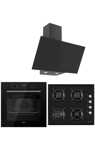 Ferre BLACK PLUS SERİSİ 3LÜ CAM ANKASTRE SET (QBL63CS-S1140-D077) ürün görseli