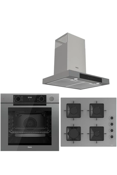 Ferre STEAM PLUS SERİSİ 3LÜ CAM ANKASTRE SET (QEP64CPR-SS208-D102) ürün görseli