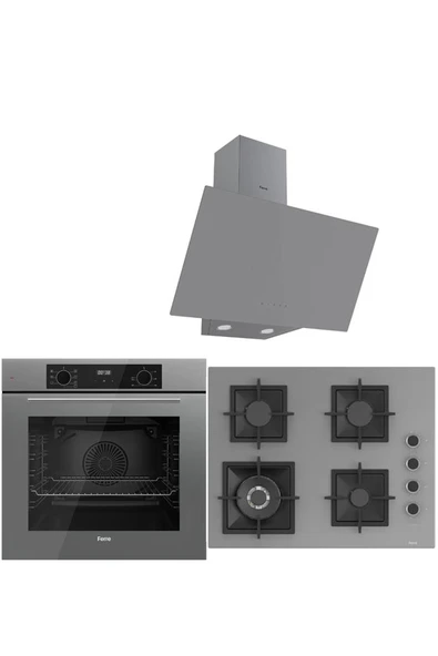 Ferre ICON PLUS 75 SERİSİ 3LÜ CAM ANKASTRE SET (QBL63CPR-SC408-D079) ürün görseli