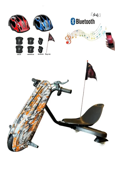 Citymate Drift Car Elektrikli Kaykay Bluetooth Dirift Kar Hoverboard Scooter + Koruma Ekipmanı D25 ürün görseli