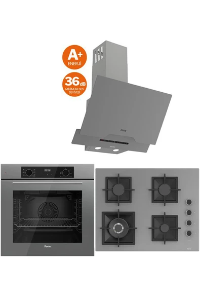 Ferre ICON PLUS 75 SERİSİ 3LÜ CAM ANKASTRE SET (QBL63CPR-SC408-D065SA) ürün görseli