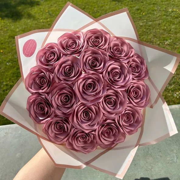 Gül Buketi Yapay Solmayan Saten Yapay Cicek (Pembe) ürün görseli