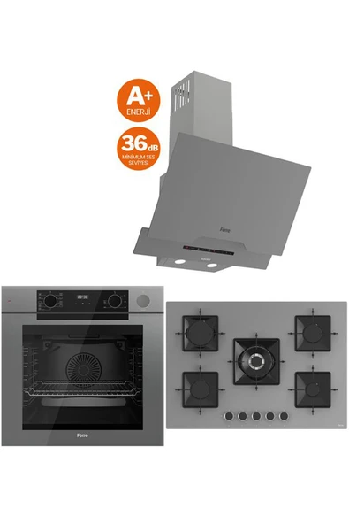 Ferre STEAM PLUS 75 SERİSİ 3LÜ CAM ANKASTRE SET (QEP64CPR-SS038-D065SA) ürün görseli