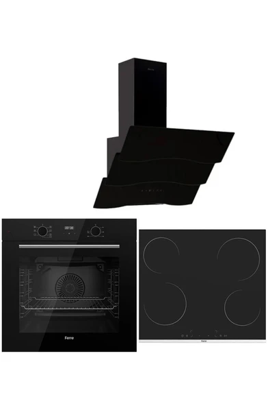 Ferre BLACK PLUS SERİSİ 3LÜ CAM ANKASTRE SET (QBL63CS-MS261-D023) ürün görseli