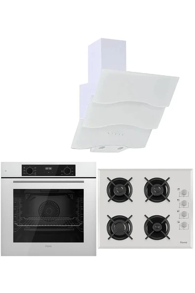 Ferre WHITE PLUS SERİSİ 3LÜ CAM ANKASTRE SET (QBL63CB-1140B-BSPR600) ürün görseli