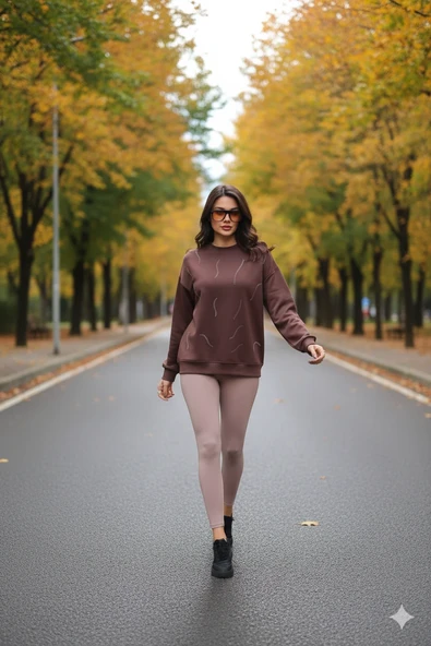 Cemo Günlük Uzun Kollu Bisiklet Yaka Basic Bluz/Sweatshirt - Resim 10