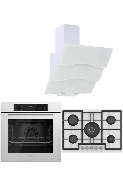 Ferre ICON PLUS 75 SERİSİ 3LÜ CAM ANKASTRE SET (QBL63CB-ED036-D024) ürün görseli