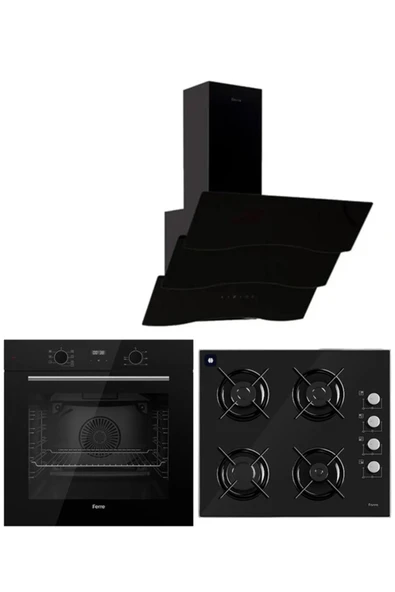 Ferre BLACK PLUS SERİSİ 3LÜ CAM ANKASTRE SET (QBL63CS-S2140-D023) ürün görseli