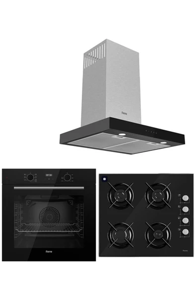 Ferre BLACK PLUS SERİSİ 3LÜ CAM ANKASTRE SET (QBL63CS-S2140-D100) ürün görseli