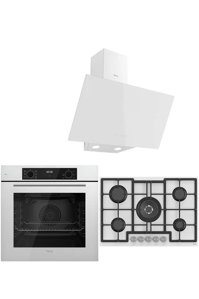 Ferre ICON PLUS 75 SERİSİ 3LÜ CAM ANKASTRE SET (QBL63CB-ED036-D078) ürün görseli