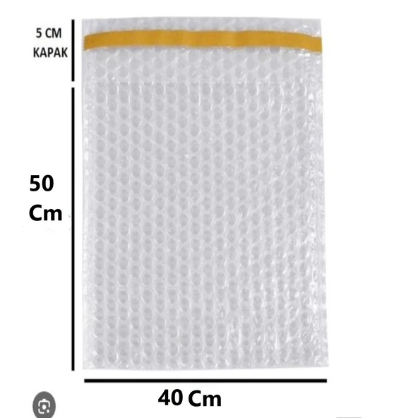 Balonlu Patpat Torba, Bantlı Baloncuklu Torba-Zarf 40Cm (En) X 50Cm (Boy) + 5Cm (Kapak) 25 Adet - Resim 2