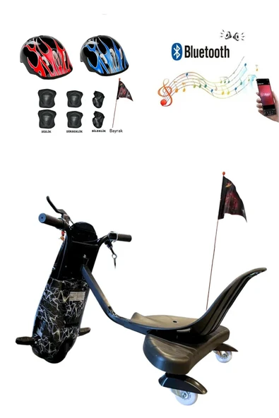 Citymate Drift Car Elektrikli Kaykay Bluetooth Dirift Kar Hoverboard Scooter + Koruma Ekipmanı D02 - Resim 3