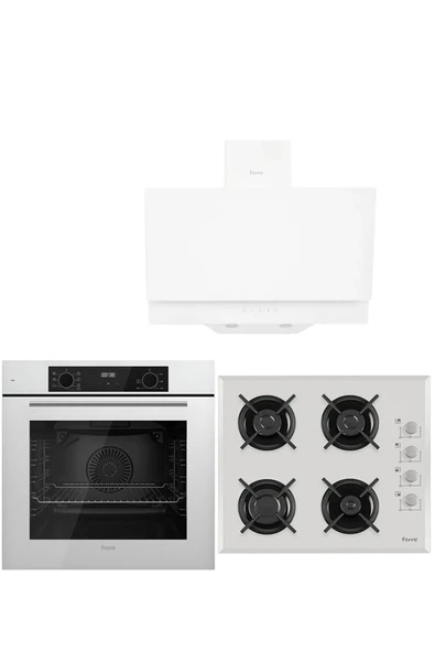 Ferre WHITE PLUS SERİSİ 3LÜ CAM ANKASTRE SET (QBL63CB-1140B-D017) ürün görseli