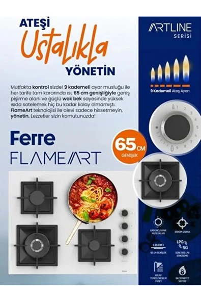 Ferre STEAM PLUS 65 SERİSİ 3LÜ CAM ANKASTRE SET (QEP64CB-SC406-D101) - Resim 7