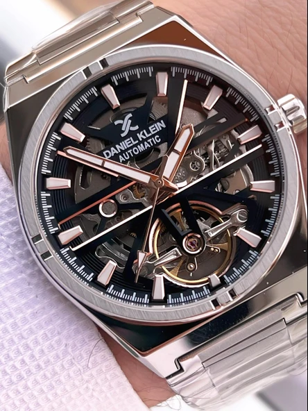 Daniel Klein Otomatik Mehtap Ve Güneş Kadranlı Bileklik Hediyeli 3 Atm Erkek Kol Saat FDK.14268.K3 - Resim 2