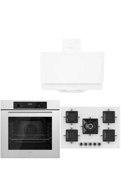 Ferre ICON PLUS 75 SERİSİ 3LÜ CAM ANKASTRE SET (QBL63CB-SS036-D017) ürün görseli